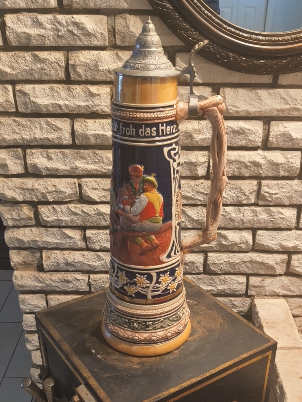 21" Stein Very Large Damaged For Decor Very Cool, But Broken In Shipping.